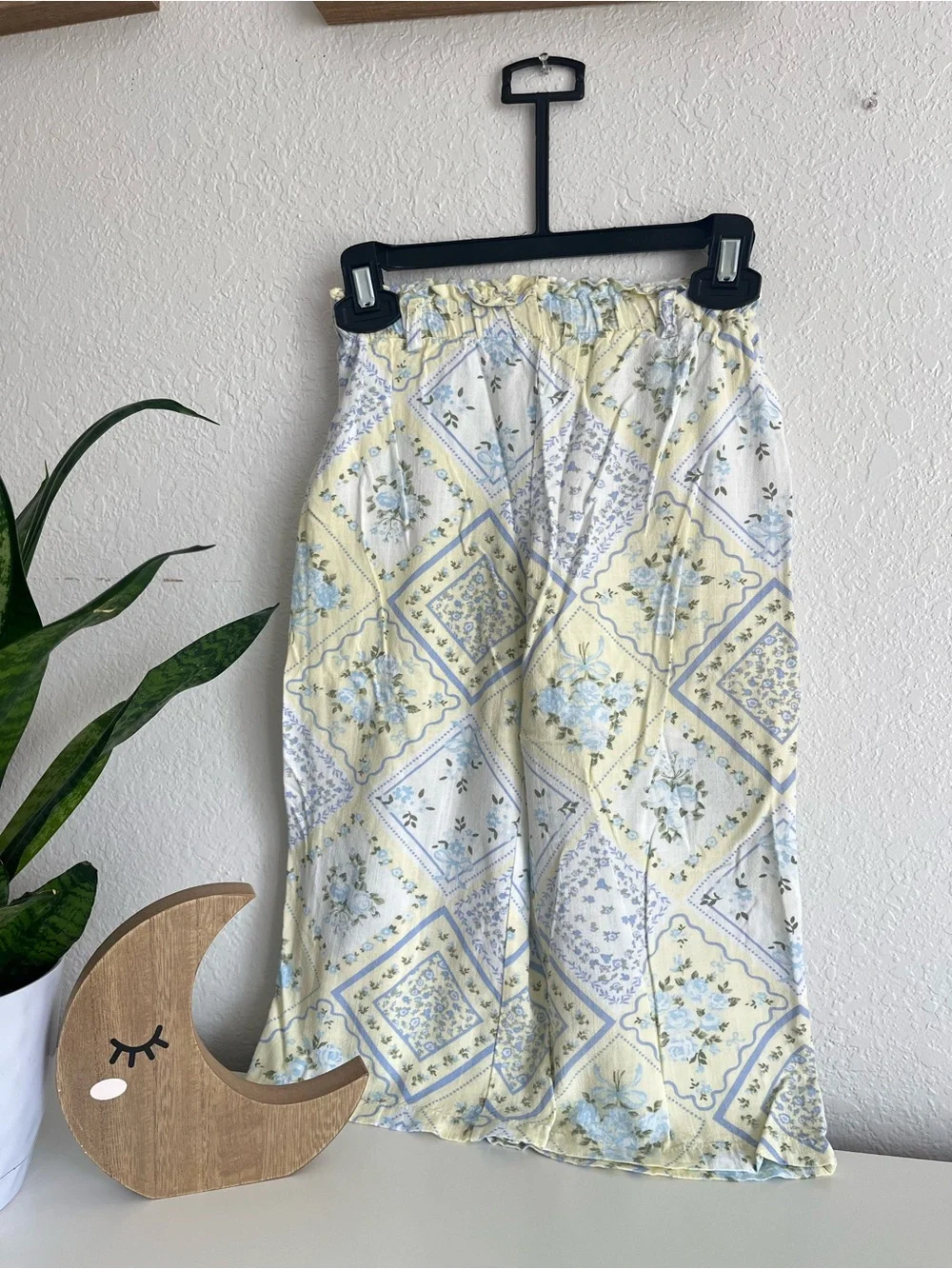 btween Yellow and Blue Floral Bandana Print Girls Matching Set